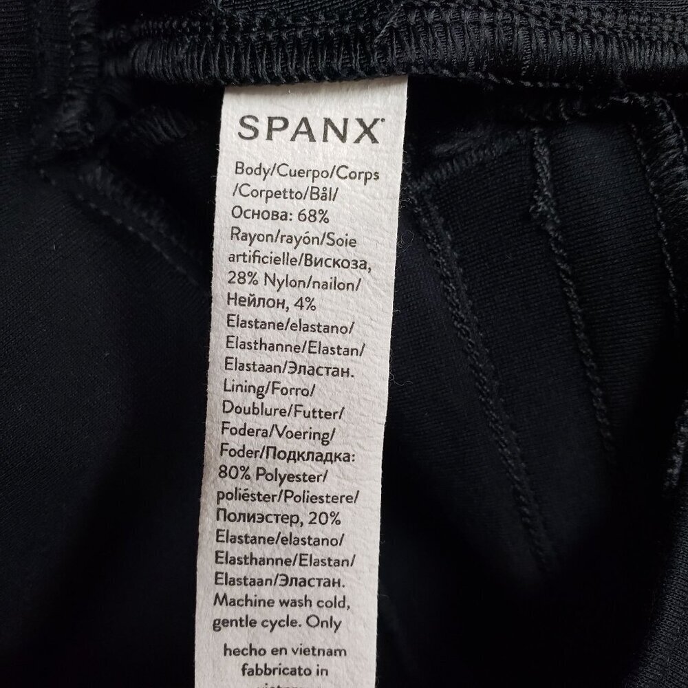 Spanx Back Seam Skinny Perfect Pant Womens Medium Black High Rise Black Ponte - Picture 9 of 10
